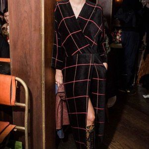 ZERO + MARIA CORNEJO checked kimono-style dress
